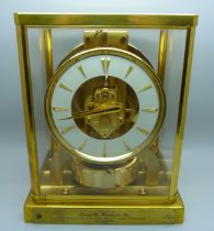 A Jaeger-LeCoultre Atmos clock, bears inscription on plate dated 1958