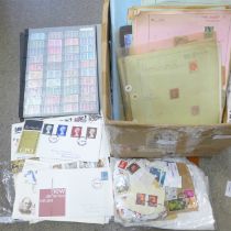 Stamps; a box of GB stamps, covers, etc.