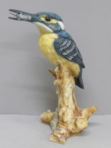 A Capodimonte model of a kingfisher, with Neapolitan stamp, 24cm