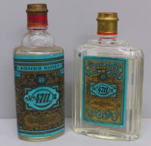 Two bottles of No. 4711 Kolnisch Wasser bottles of cologne