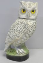 A James Beam whisky owl decanter