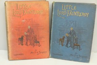 Little Lord Fauntleroy by Frances Burnett with blue and red cloth, published by Frederick Warne &