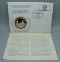 A Limited Edition sterling silver International Society of Postmasters Official Commemorative Issue,