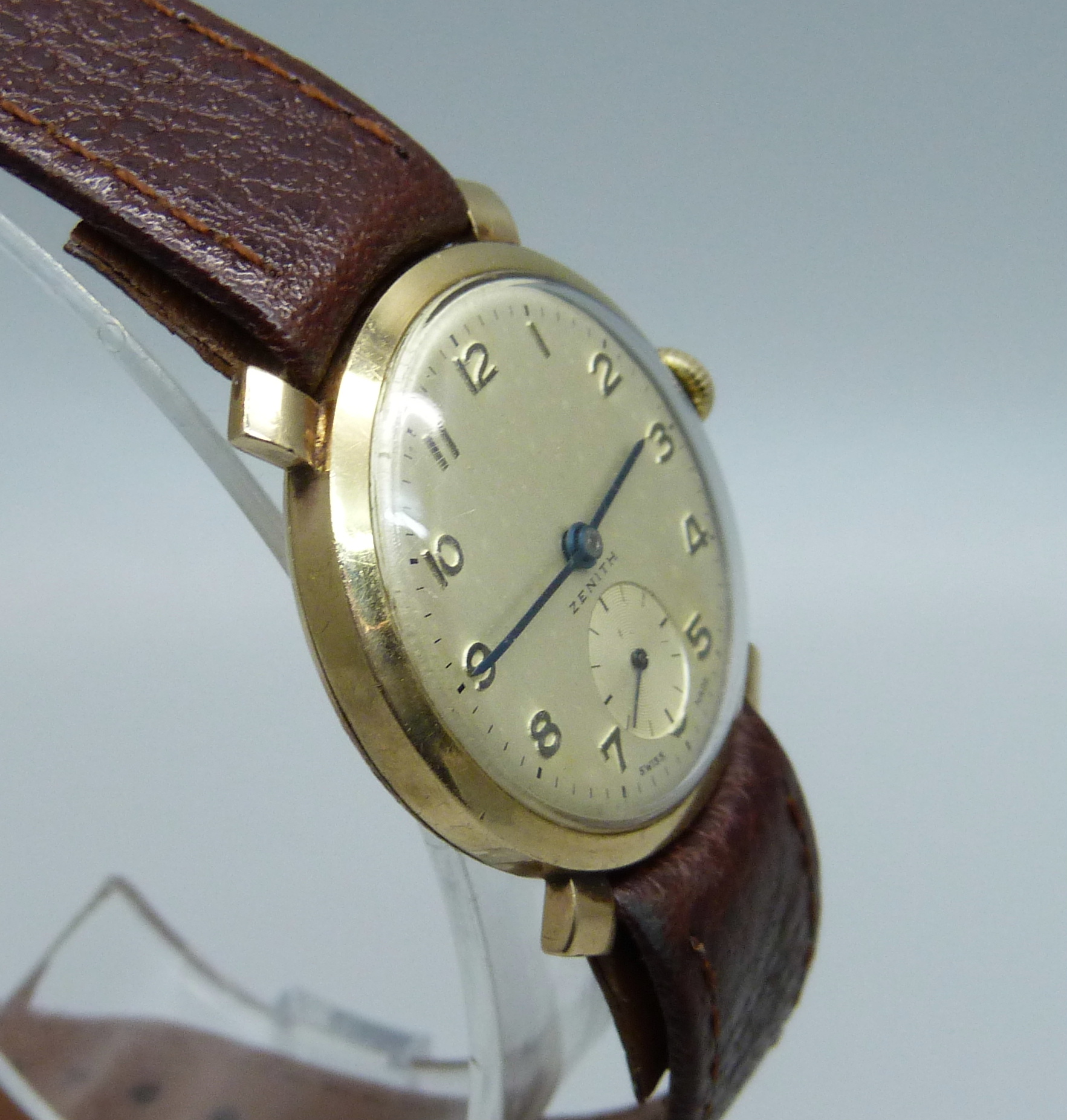 A 9ct gold Zenith wristwatch, 29mm case - Bild 3 aus 5