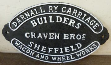 A painted cast iron Craven Bros. advertising sign