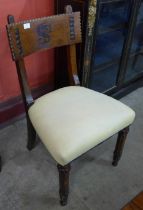 A Victorian Gothic Revival walnut side chair, manner of A.W.N Pugin