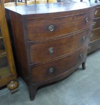 A George III mahogany bow front chest of drawers