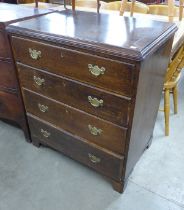 A George III oak chest of drawers