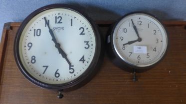 Two vintage Smiths Bakelite wall clocks