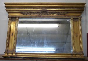 A Regency style gilt framed overmantel mirror