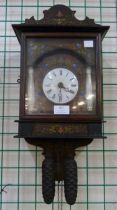 A 19th Century Black Forest inlaid and hand painted rosewood clock