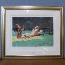 A signed limited edition Rolf Harris print, Just A Perfect Day, no.173/195, framed