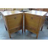 A pair of Loughborough for Heals, teak bedside cabinets