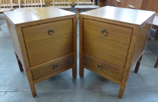 A pair of Loughborough for Heals, teak bedside cabinets