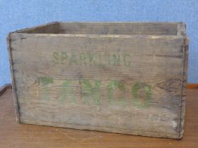 A vintage wooden Sparkling Tango crate