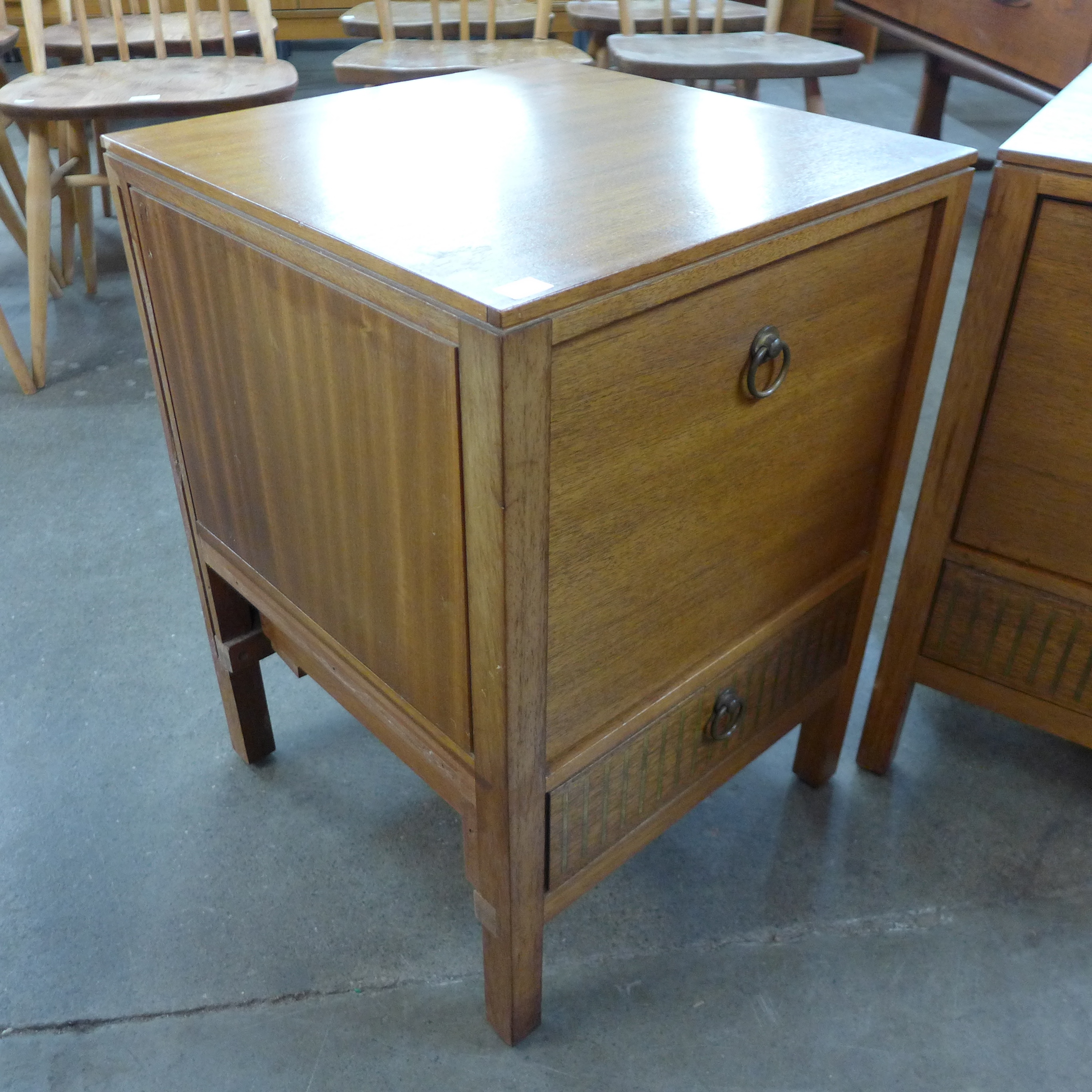 A pair of Loughborough for Heals, teak bedside cabinets - Image 2 of 2