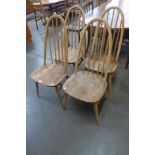 A set of four Ercol elm and beech Quaker chairs