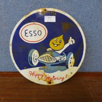 An enamelled metal Esso advertising sign