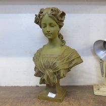 An Art Nouveau style composite bust of a lady