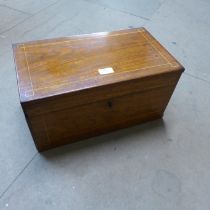 A Victorian inlaid oak work box