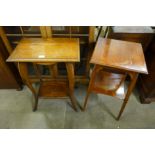 Two Edward VII oak occasional tables