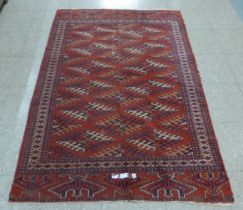 An eastern Tekke Turkoman tight hand knotted rug, 166 x 109cms