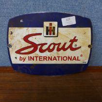 An enamelled metal Scout by International advertising sign