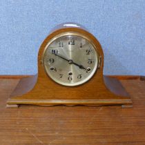 An early 20th Century oak mantel clock, the dial signed Barwick & Haugas, Keightly