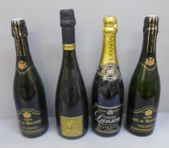 Four bottles; two Champagne and two sparkling **PLEASE NOTE THIS LOT IS NOT ELIGIBLE FOR POSTING AND