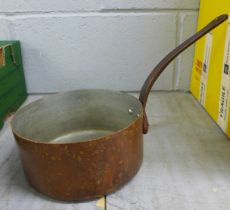 A copper saucepan **PLEASE NOTE THIS LOT IS NOT ELIGIBLE FOR POSTING AND PACKING**