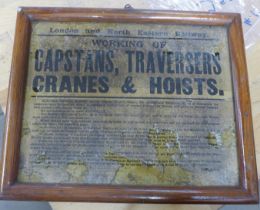 A London and North Eastern Railway notice, Working of Capstans, Traversers Cranes and Hoists,