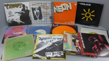 Thirty punk and new wave 7" singles