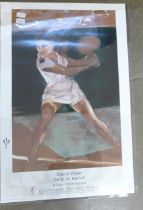 Olympics, scarce 22 x 34" wall poster, Tennis at Atlanta 1996, Match Point by Dian Friedman