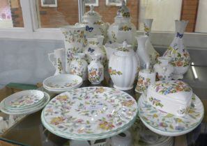 A collection of Aynsley Cottage Garden and Minton Haddon Hall, twenty-three pieces, one vase with