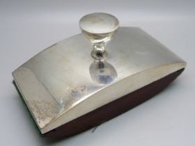 A silver mounted blotter, Birmingham 1920, 16cm, marks on handle