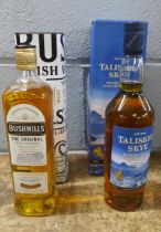 Two bottles of whisky, Talisker Skye and Bushmills Irish Whiskey, boxed **PLEASE NOTE THIS LOT IS