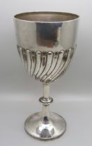 A late Victorian Wrythen fluted goblet, Sheffield 1898, 215g, 204mm
