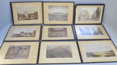 A collection of twenty mounted Nottingham prints