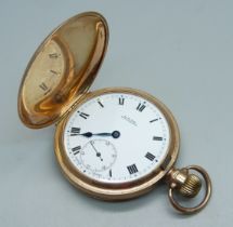 A 9ct gold full-hunter pocket watch, Selex, the dial marked W.H. May, Nottingham, the case