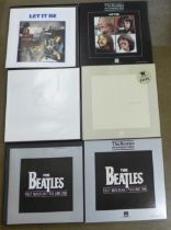 The Beatles Ltd Edition HMV CD box set Let It Be, The White Album and Past Masters in a red record