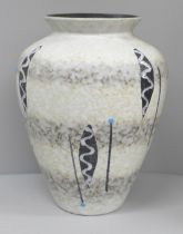 A 1960s German vase with tribal design, 24cm