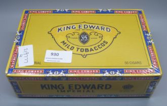 A sealed box of 50 King Edward Imperial cigars