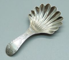 A George III silver caddy spoon by Hester Bateman, London 1788, (no town mark)