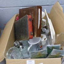 A box of mixed china and glass, cased flatware, etc. **PLEASE NOTE THIS LOT IS NOT ELIGIBLE FOR