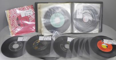 A collection of American 45rpm 7" singles, mainly 1960s including The Hondells, The Rolling
