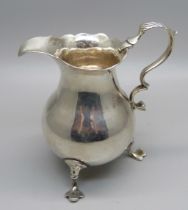 A George II silver cream jug, London 1756, 85g
