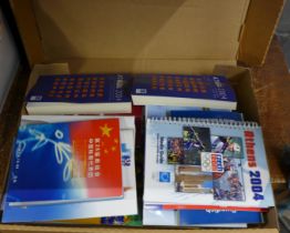 Olympics, Athens 2004, collection of press and media items, including team books, Sweden, Italy,