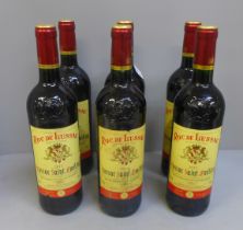 Six bottles of Roc de Lussac (2011), Lussac Saint-Emilion, Grand Vin de Bordeaux (cellar stored) **