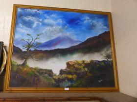 John Edward, large landscape, oil on canvas, framed