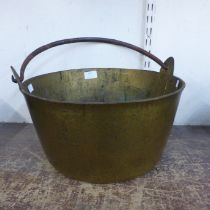 A Victorian brass jam pan